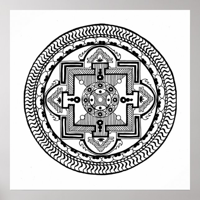 Poster Tibetano Mandala (Frente)