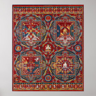 Poster Tibetano: Quatro Mandalas da série Vajravali