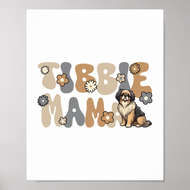 Poster Tibetano Spaniel Groovy Tibbie Mama (Frente)