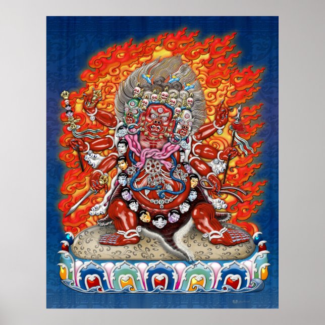 Poster Tibetano Thangka - Deidade irada Hayagriva (Frente)