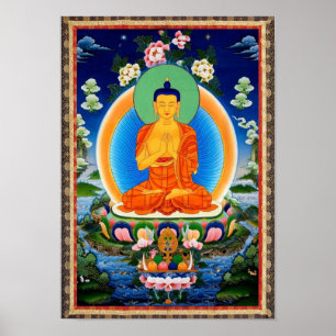 Poster Tibetano Thangka Prabhutaratna Buddha