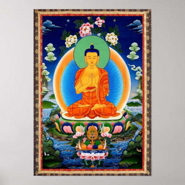 Poster Tibetano Thangka Prabhutaratna Buddha (Frente)