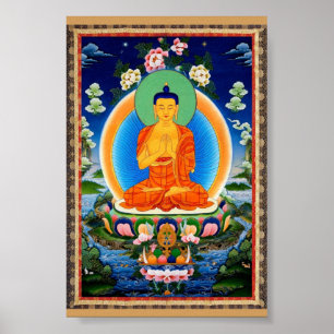 Póster Tibetano Thangka Prabhutaratna Buddha