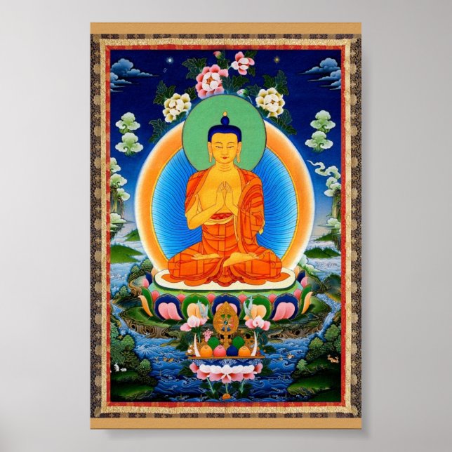 Póster Tibetano Thangka Prabhutaratna Buddha (Frente)