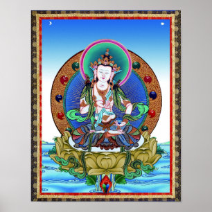 Poster Tibetano Thangka Vajrasattva Tatto Mandala Impress