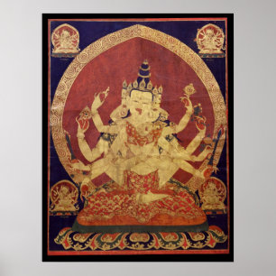 Póster Tibetano Thanka de Guhyasamaja Akshobhyavajra