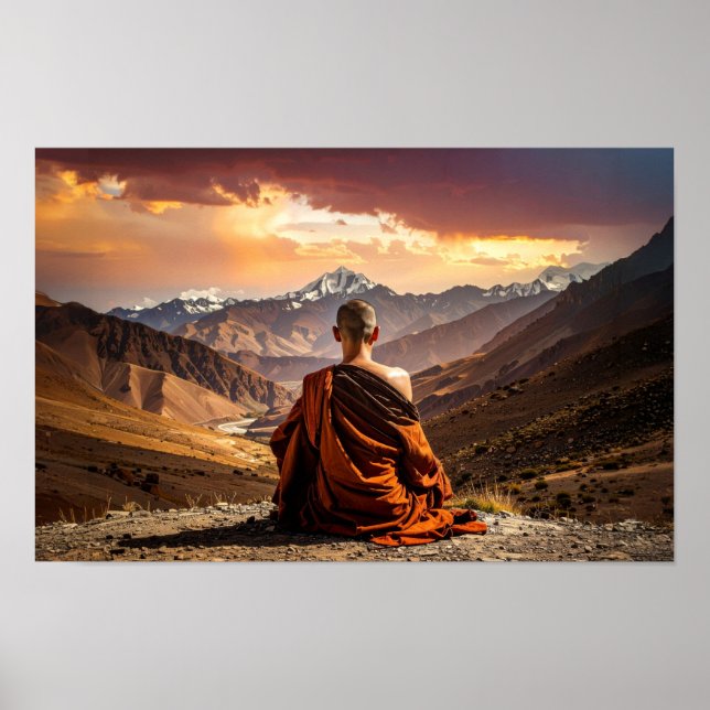 Poster Tibete - Budismo - Meditação (Frente)