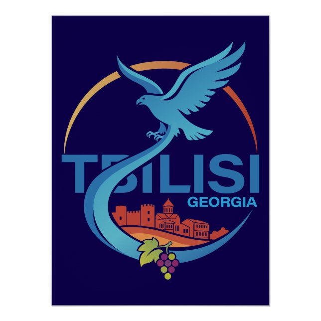 Póster Tiblíssi Geórgia Europa Oriental (Frente)