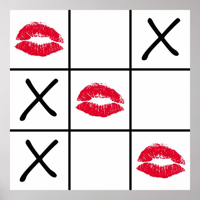 Póster Tic Tac Toe lábios (Frente)