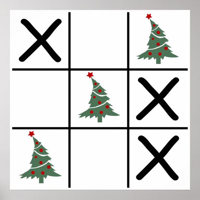Póster Tic Tac Toe Natal (Frente)