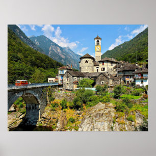Poster Ticino, fotografia da paisagem da Suiça