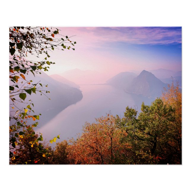 Póster Ticino, Suíça: Vista do Monte Bre (Frente)