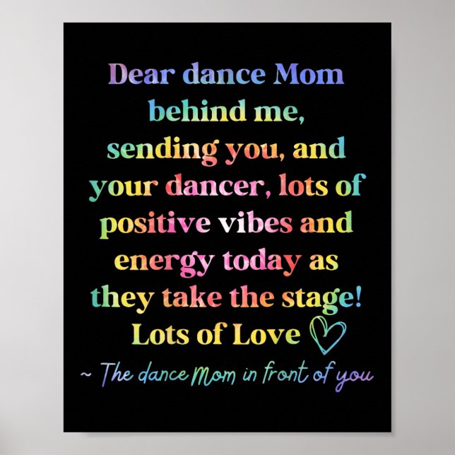 Poster Tie Dance Retro Querido Mãe Atrás De Mim Enviando  (Frente)