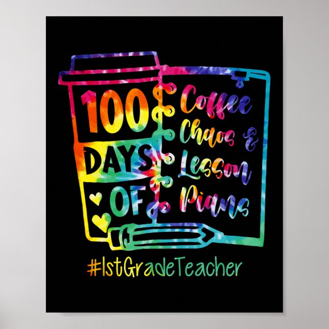 Poster Tie Dye 100 Dias De Café E Caos 1rua De Chá (Frente)