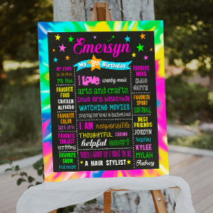 Poster Tie Dye 9th 10th Birthday - sinal 1073