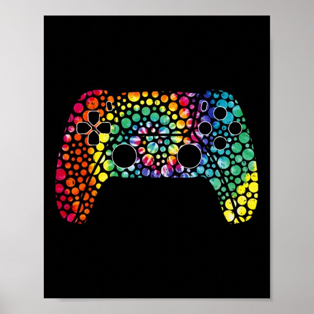 Poster Tie Dye Bolinhas Vídeo Jogo Feliz Dias Camisas (Frente)