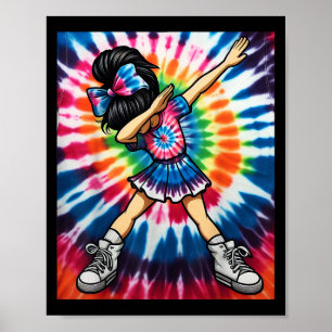 Poster Tie Dye Dabbing Cheerleader Dance Cheerleadin