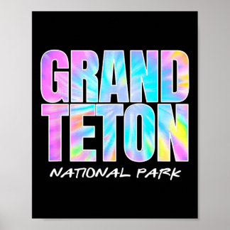 Poster Tie Dye Grand Teton National Park Wyoming Kids Wom