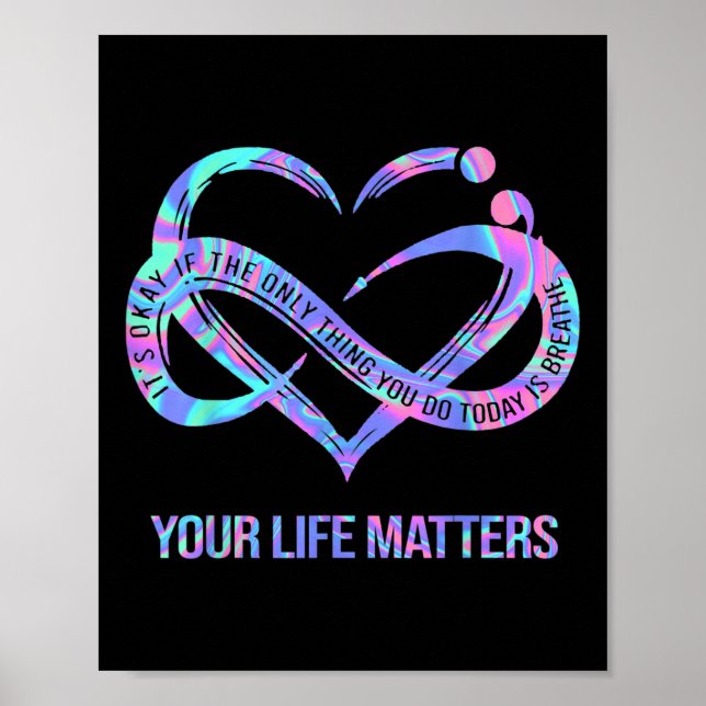 Poster Tie Dye Heart Your Life S Suicida Prevention Aware (Frente)