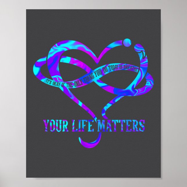 Poster Tie Dye Heart Your Life S Suicide Prevention Aware (Frente)