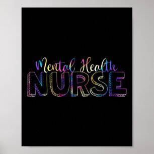Poster Tie Dye Mental Health Enfermeira Psiquiátrica Nurs