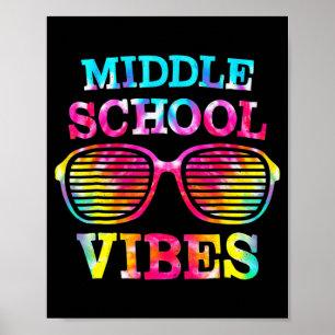 Poster Tie Dye MidSchool Vibes Professora De Volta