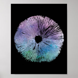Poster Tie Dye Mushroom Boné Spore Selvagens Cogumelos Se