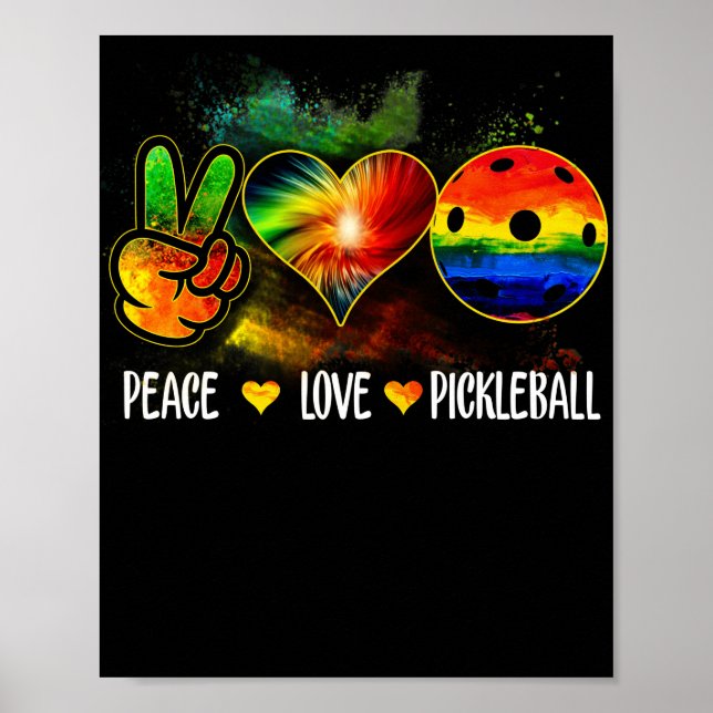 Poster Tie Dye Peace Love Pickleball Lover (Frente)