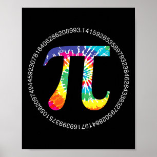 Poster Tie Dye Pi Day T Shirt Physics Math Teacher Engine