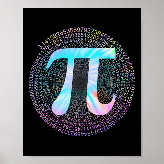 Poster Tie Dye Pi Happy Pi Day (Frente)