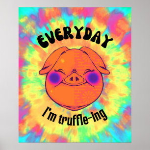 Poster Tie-dye Pig Diariamente Divertido