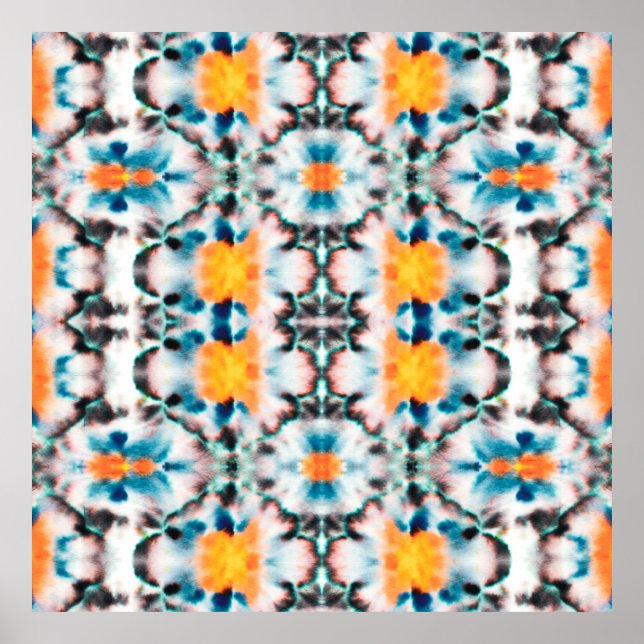 Poster Tie Dye Sem Olhos. Abstrato étnica. Psicado (Frente)