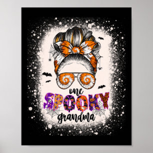 Poster Tie Dye Spooky Vovó Halloween Monster Messy Bun