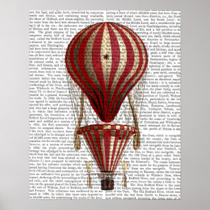 Póster Tiered Hot Air Balloon Print Red