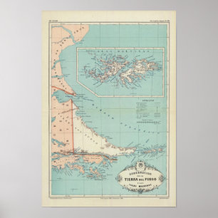 Poster Tierra del Fuego, Ilhas Malvinas, Argentina