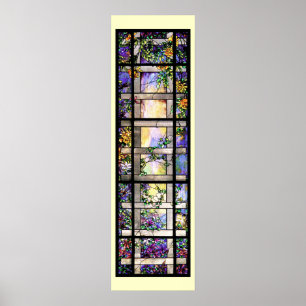 Póster Tiffany Stained Glass Vines Print