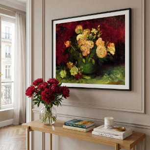 Póster Tigela com Peônias e Rosas por Vincent van Gogh