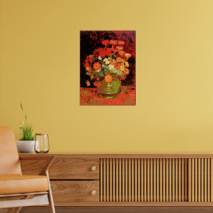 Poster Tigela com Zinnias por Vincent van Gogh,