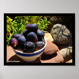 Poster Tigela de Fruta de Figo em Pedra