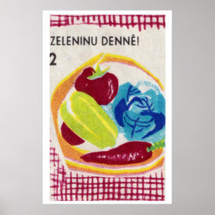 Poster Tigela de Legumes Caixa de Fósforos Arte Impressa,