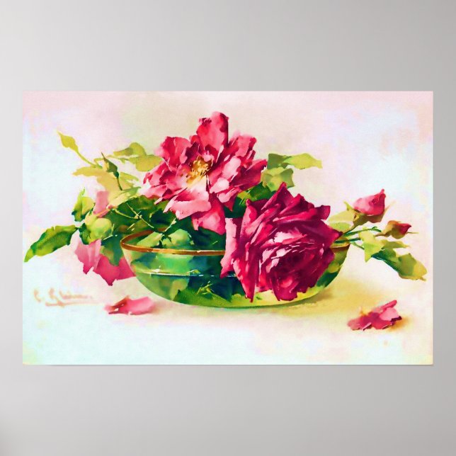 Póster Tigela de Rosa (Frente)