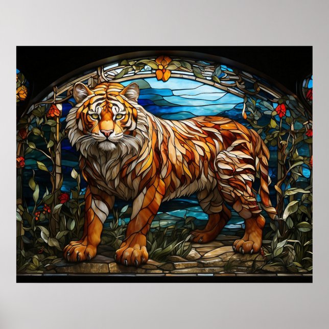 Poster *~* TIGER 5:4 Dourado AP68 Fantasy Ssted Glass (Frente)