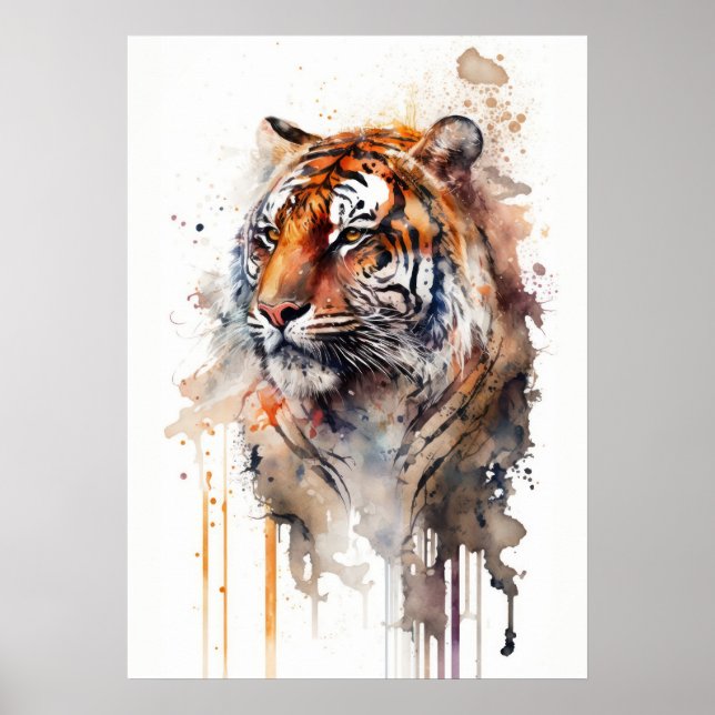 Poster Tiger Beauty Watercolor Art (Frente)