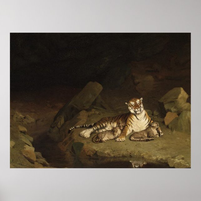 Póster Tiger e Cubs Jean-Leon Gerome 1884 (Frente)