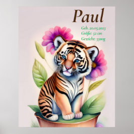 Poster Tiger - Kindermotiv