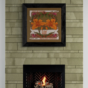 Poster Tiger Lily Vintage Flores de Proteção Prosperidade