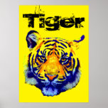 Póster Tiger Pop Art<br><div class="desc">Trabalho de arte Tiger - Fotografia de Tiger Head Animal Art - Imagens de Gatos Grandes Selvagens</div>