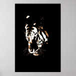 Póster Tiger Pop Art<br><div class="desc">Pop Art Style Black & White Tiger Image Impressões - Imagens de Pop Poster de Gatos Grandes Selvagens</div>
