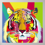 Poster Tiger Pop Art Portraitart, pop, tigre, animal, fac<br><div class="desc">Pop de arte Tiger Arte Retrato,  pop,  tigre,  animal,  face,  ilustração,  design gráfico,  retrato,  tropical,  fundo,  gato,  cor,  decor,  desenho,  desenhado,  desenhado,  moda,  gráfica,  aparência,  natureza,  fofo,  vintage,  ilustração,  retrato, </div>