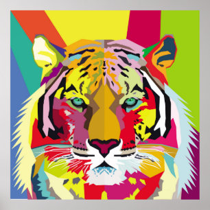Poster Tiger Pop Art Portraitart, pop, tigre, animal, fac